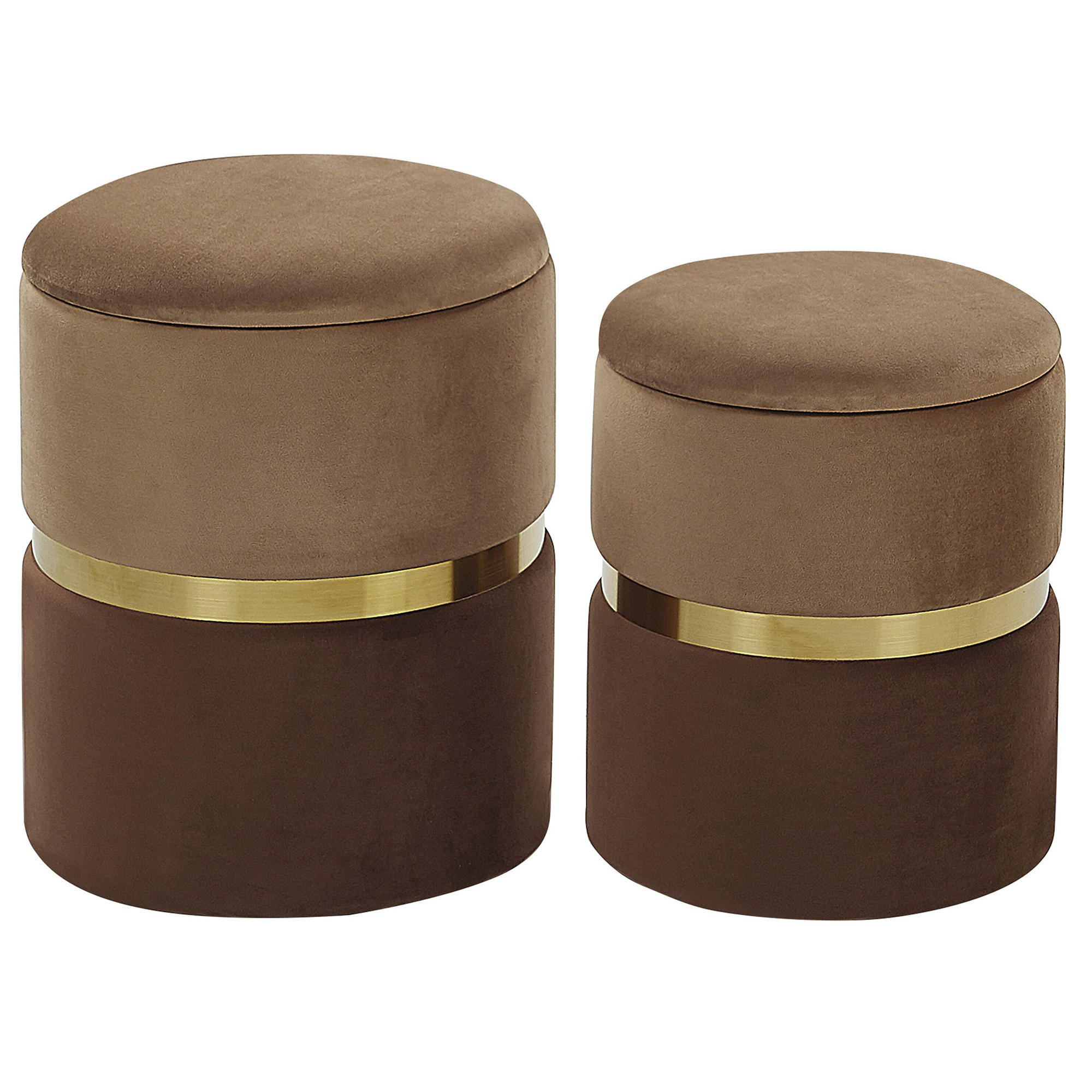 POUF Wichita 36/31/36/31/44/39 cm - Braun, Textil (31/39/31cm) - Beliani