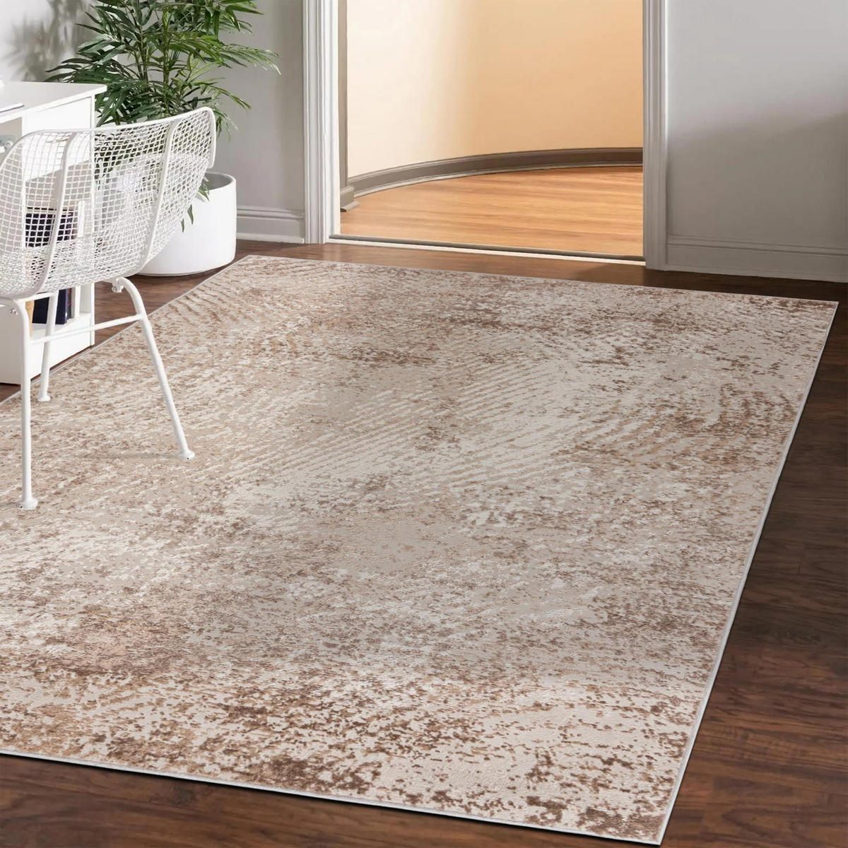 TEPPICH Beige Creme abstrakt - 240 x 330 cm - Blau/Beige, Textil (240/330cm) - Mazovia