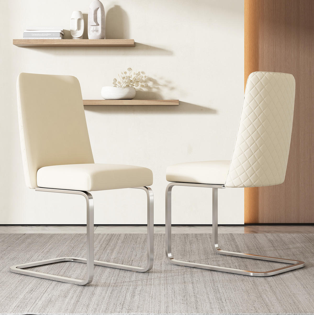 ESSZIMMERSTUHL 6er-Set Samt Beige mit Metallbeinen - Beige, Metall (45/88/52.2cm) - Meubliv