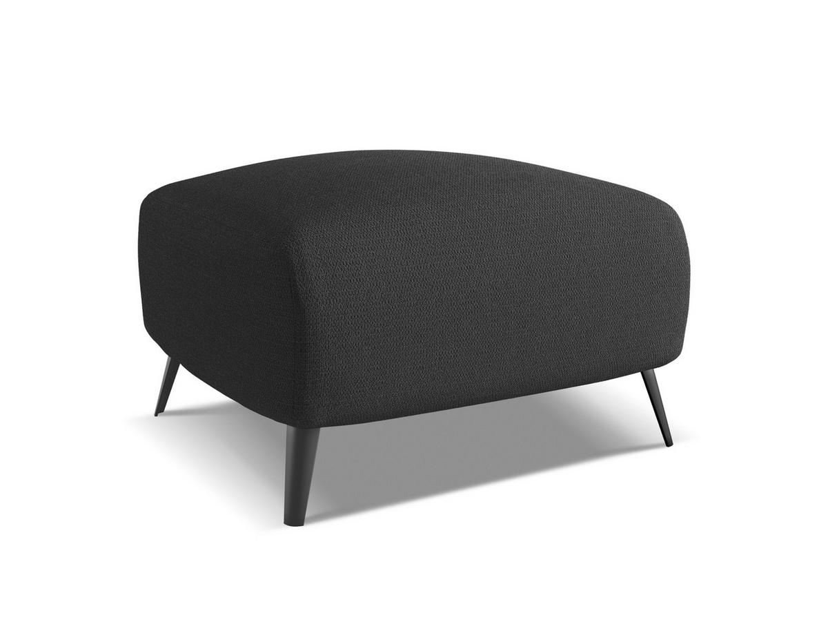 POUF Chenille Stoff Schwarz - Anthrazit/Schwarz, Textil/Metall (65/44/65cm) - Makamii