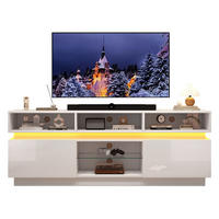 TV-ELEMENT mit 10 Fächern 160 x 35 x 60 cm MDF Weiß mit LED - Weiß, Holzwerkstoff (35/60/160cm) - Beauniv
