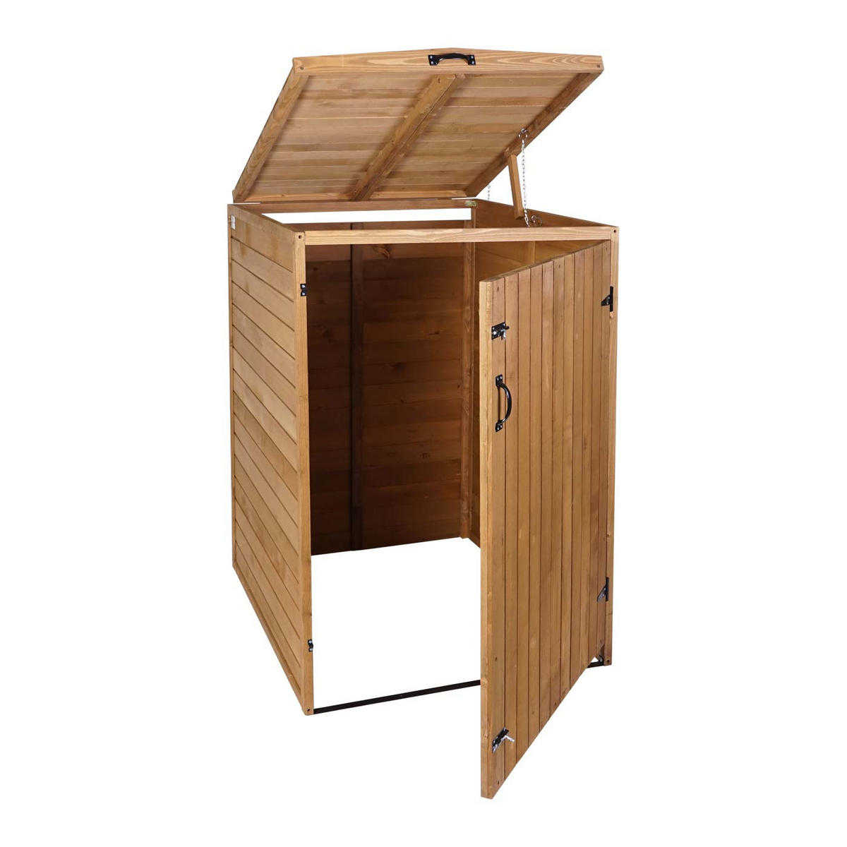 MÜLLTONNENBOX XL 1er-/2er HxBxT 126x79,5x98cm Braun Holz - Braun, Holz (79.5/126/98cm) - PROREGAL