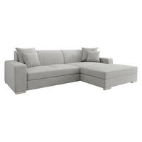 ECKSOFA Mexico, Seite: Rechts - Chromfarben/Hellgrau, Holz/Kunststoff (263/178cm) - MIRJAN24