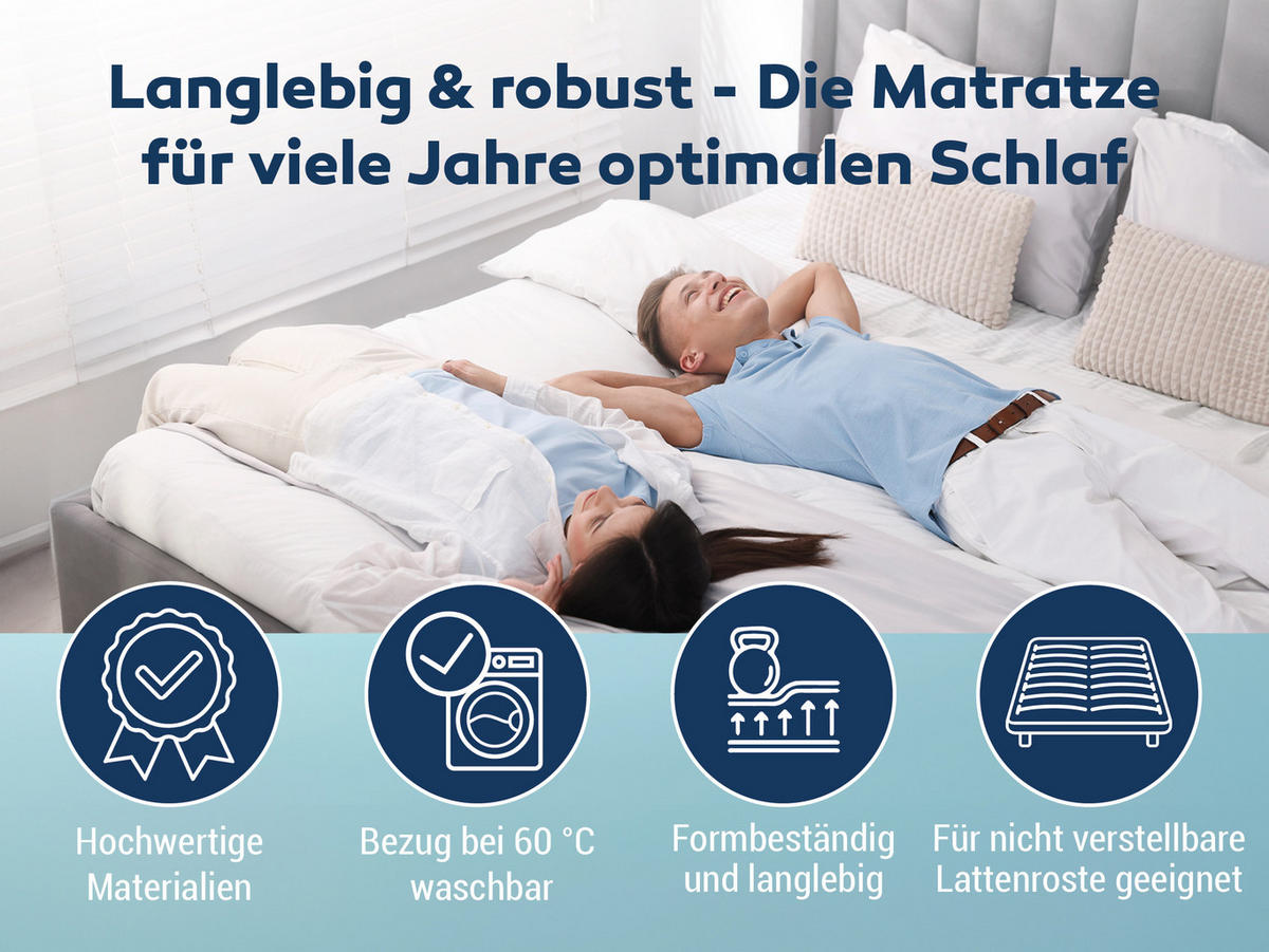 TASCHENFEDERKERNMATRATZE ProVital, Größe: 140x200 - Weiß, Textil (140/200cm) - Betten-ABC