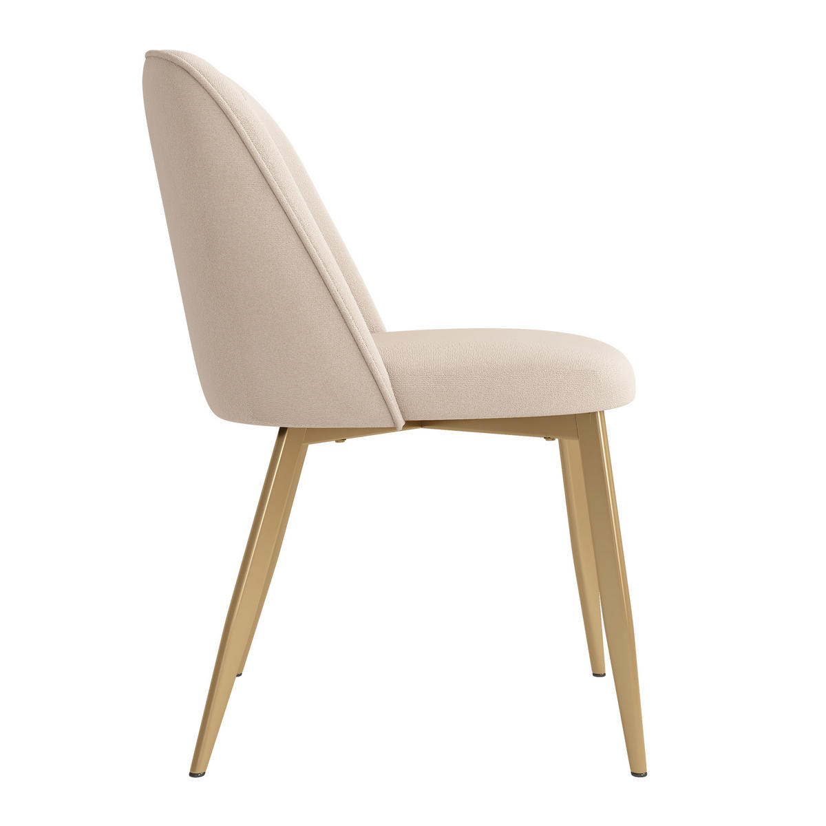 ESSZIMMERSTÜHLE 4er Beige Samt Gold modern bequem - Beige, Textil (50/80/53cm) - FLIEKS