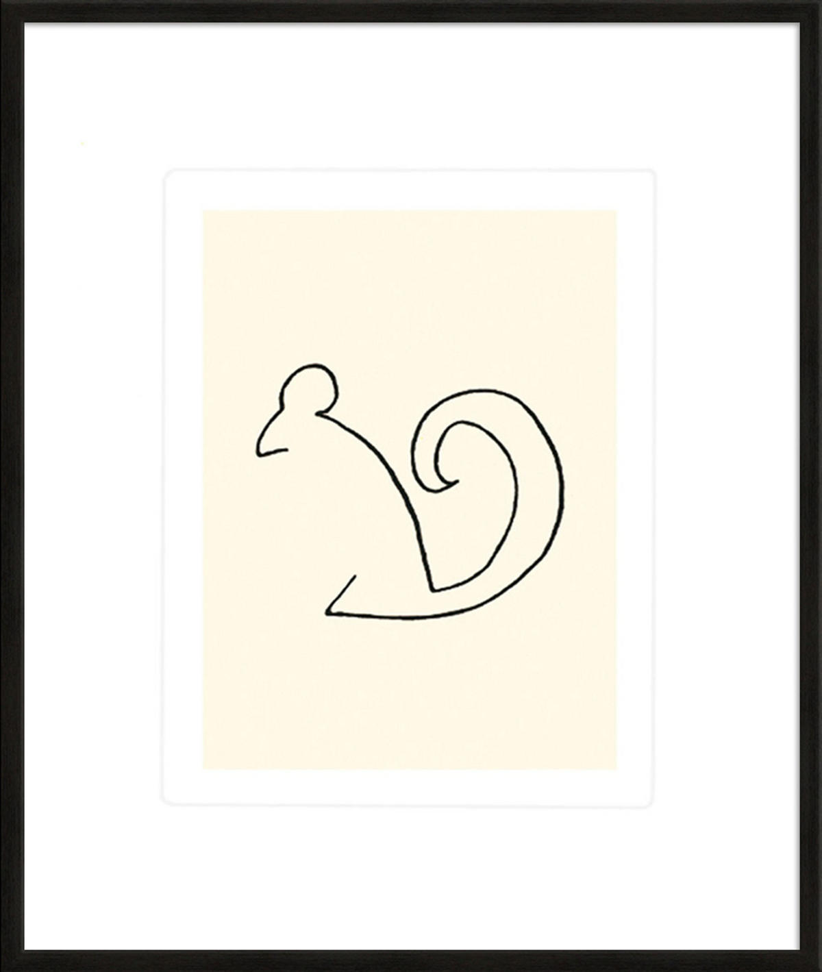 BILD gerahmt 53x63 cm Pablo Picasso „Eichhörnchen“ - Weiß, Holz (53/63cm) - artissimo