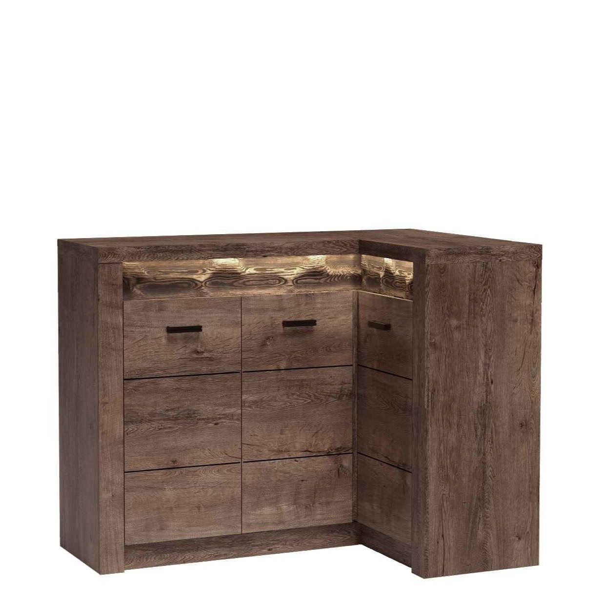 KOMMODE ZERI 131/103,5/42cm mit Schubladen 3 Türen Braun - Dunkelbraun/Braun, Holzwerkstoff (131/103.5/42cm) - MASSENO