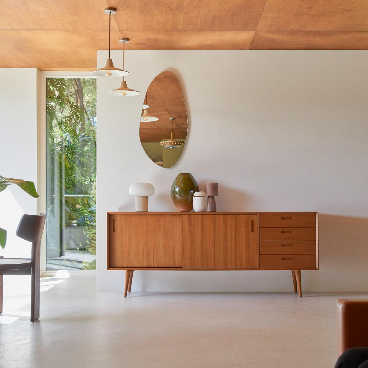 SIDEBOARD Magda 50's Natur aus Mahagoni - Naturfarben, Holz (200/81/42cm) - Tikamoon