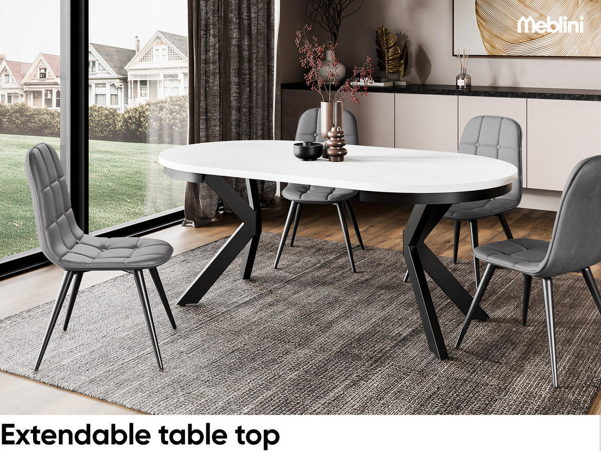 ESSTISCH BAGIO - Schwarz/Weiß, Holzwerkstoff (100/100/77cm) - Meblini