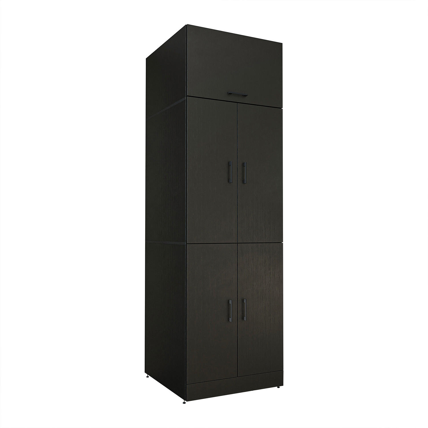 WASCHMASCHINENSCHRANK DORA-II 70cm Breit, 230cm Hoch - Schwarz, Holzwerkstoff (70/230/74cm)