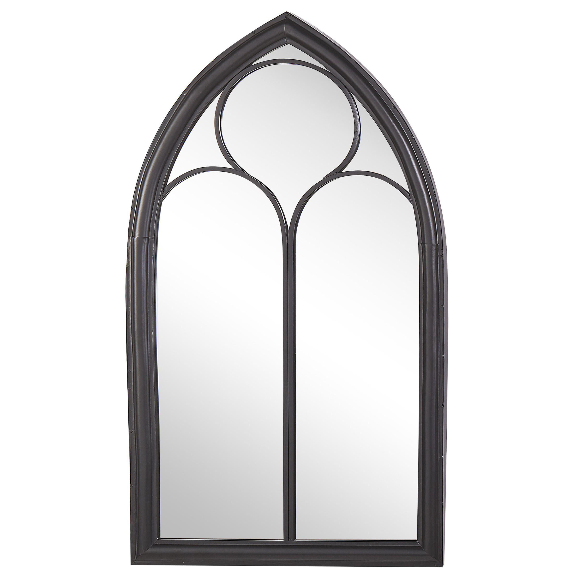 WANDSPIEGEL schwarz Fensteroptik 62/113 cm Trelly - Schwarz, Metall (62/113/5cm) - Beliani