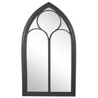 WANDSPIEGEL schwarz Fensteroptik 62/113 cm Trelly - Schwarz, Metall (62/113/5cm) - Beliani