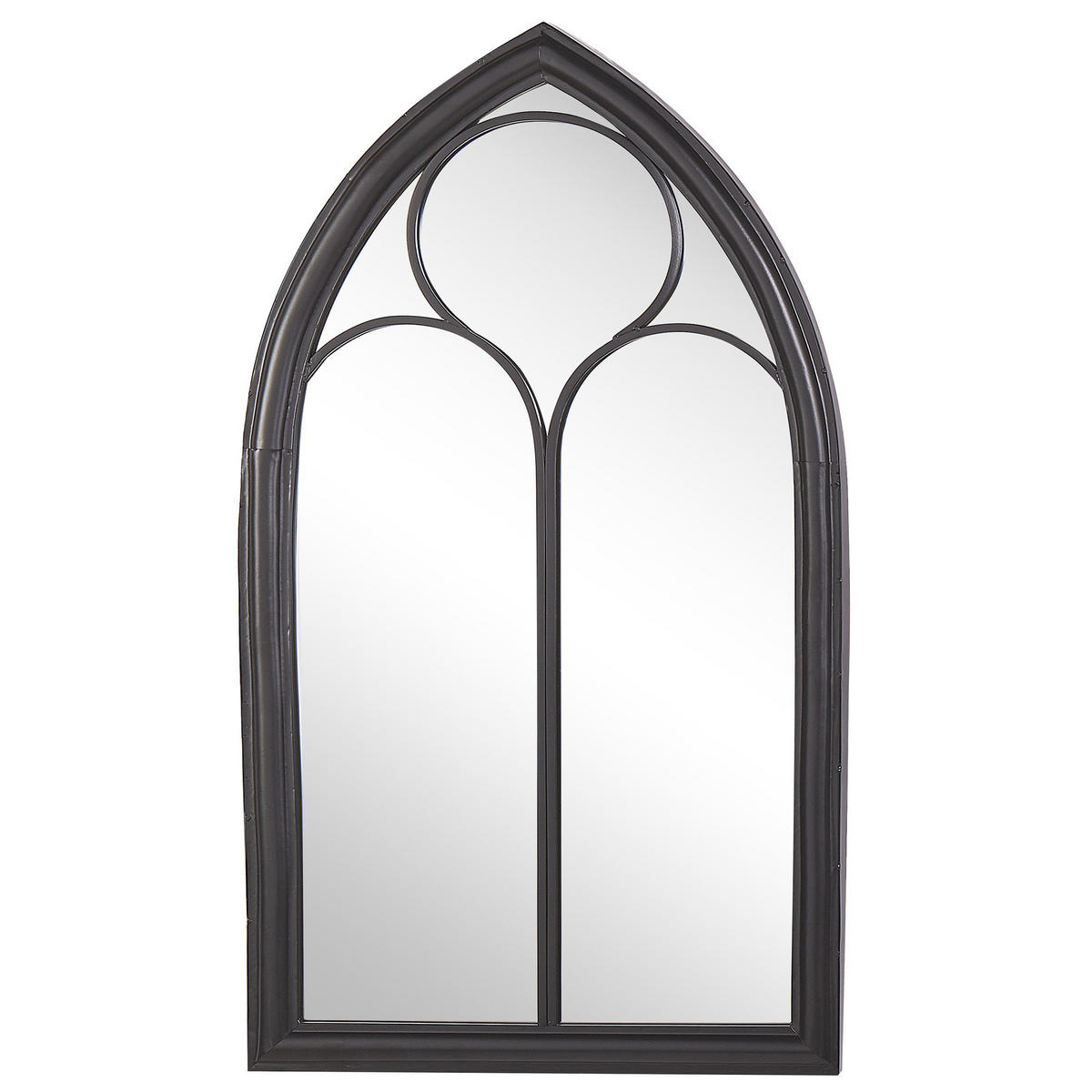 WANDSPIEGEL schwarz Fensteroptik 62/113 cm Trelly - Schwarz, Metall (62/113/5cm) - Beliani