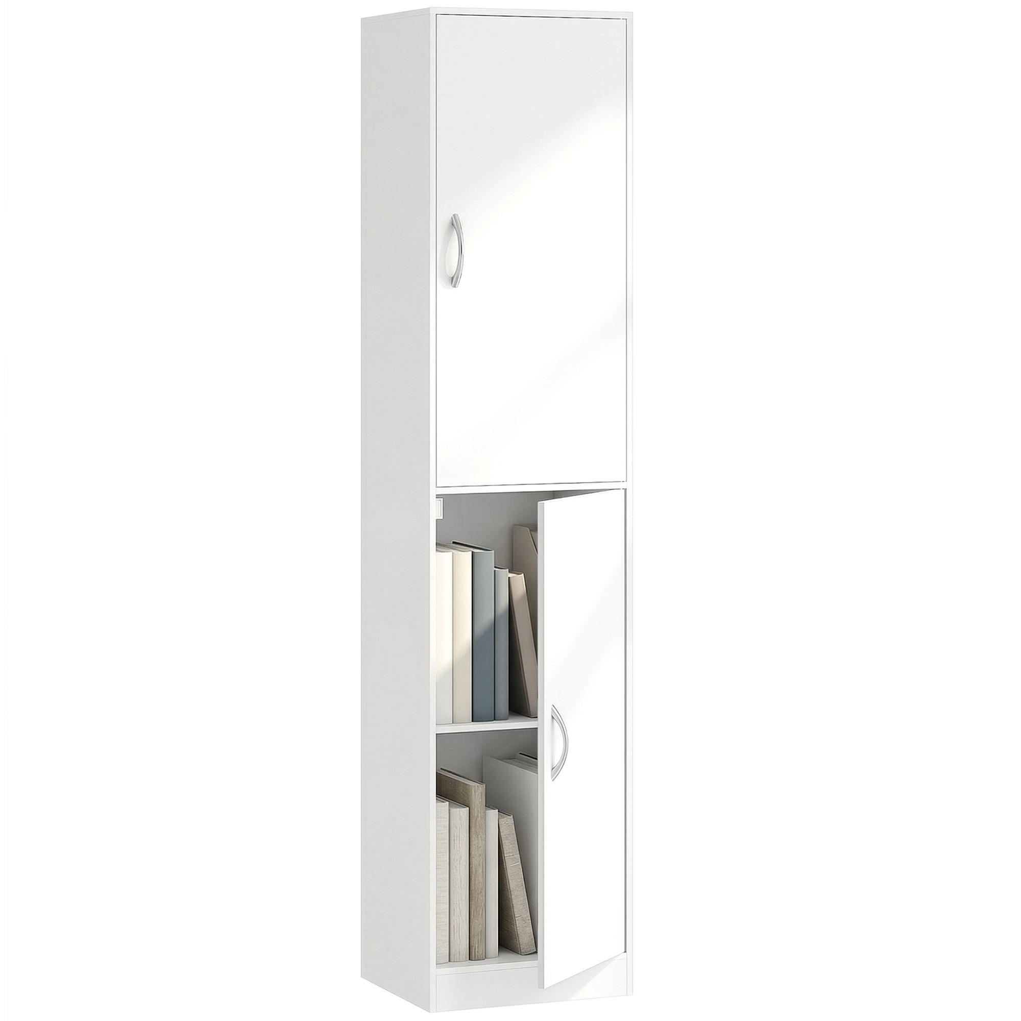 BÜCHERREGAL DE-09953 5-stöckig mit verstellbaren Böden Weiß - Weiß, Holzwerkstoff (35/180/40cm) - ComfortXL