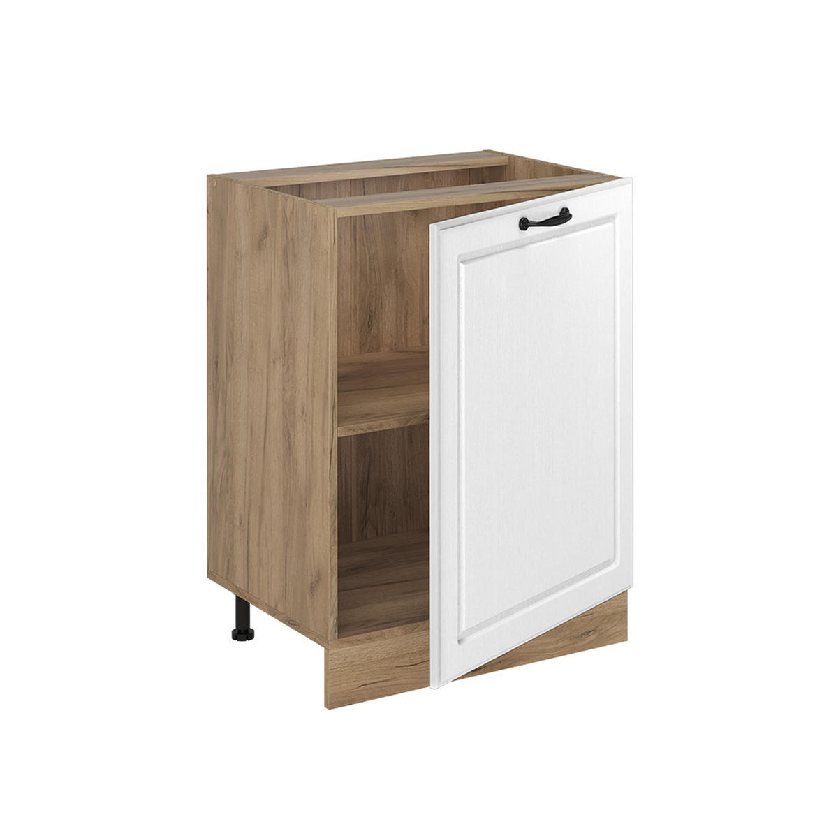 KUCHYNSKÁ SPODNÁ SKRINKA R-Line, Biely vidiecky dom/Dub Goldkraft, 60 cm s 1 dverami antrasiitti työtaso - biela/farba duba, kompozitné drevo (60/81.6/60cm) - Vicco