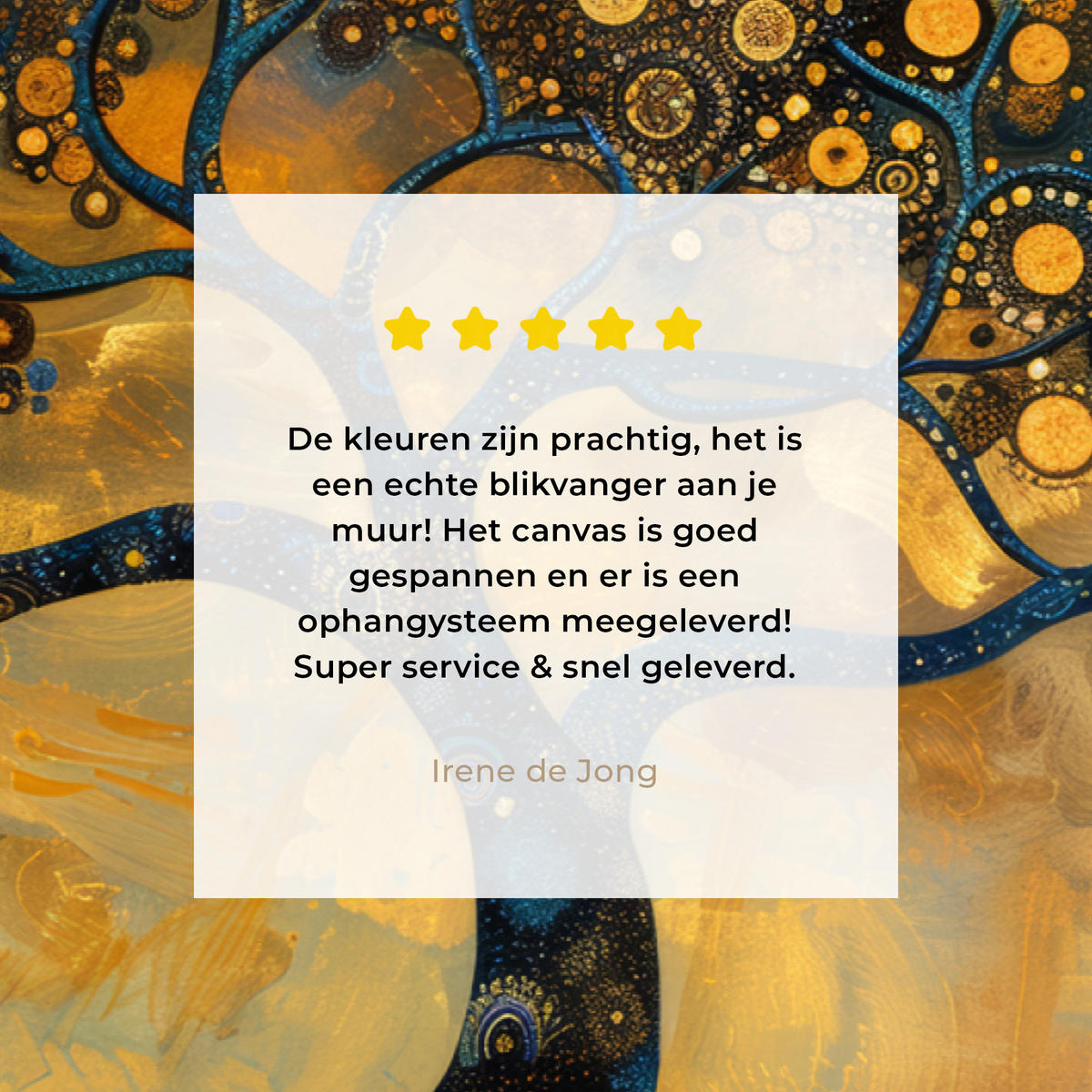 LEINWANDBILD Baum - Mond - Blumen - Gold - Kunst Wanddeko 90x60 cm - Orange, Textil (90/60cm) - MuchoWow