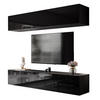HÄNGENDE WOHNWAND COLGANTE mit LED Beleuchtung - Schwarz Hochglanz, Holzwerkstoff (200/36/40cm) - Lookway