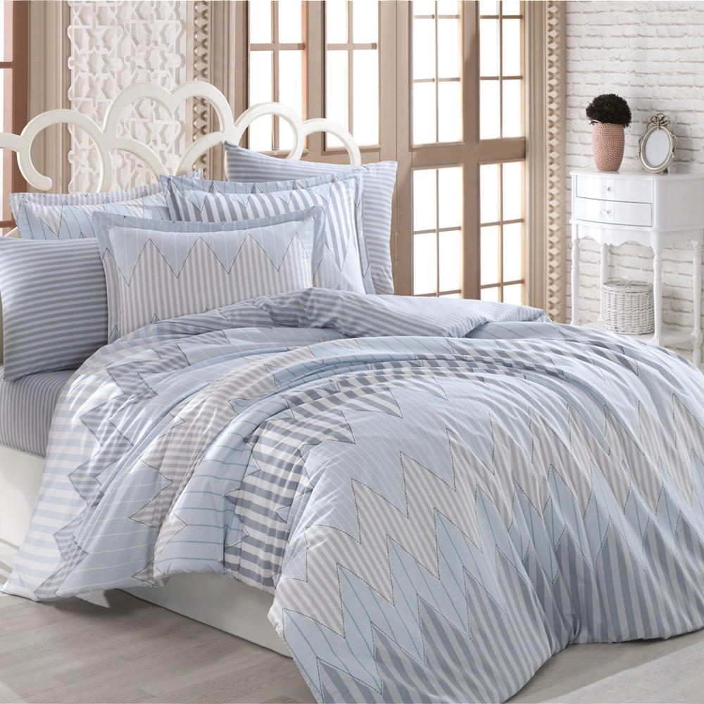 BETTWÄSCHE 5-teilig 200/200 cm FANCY - Blau, Textil (200/200cm) - ROLFNERS