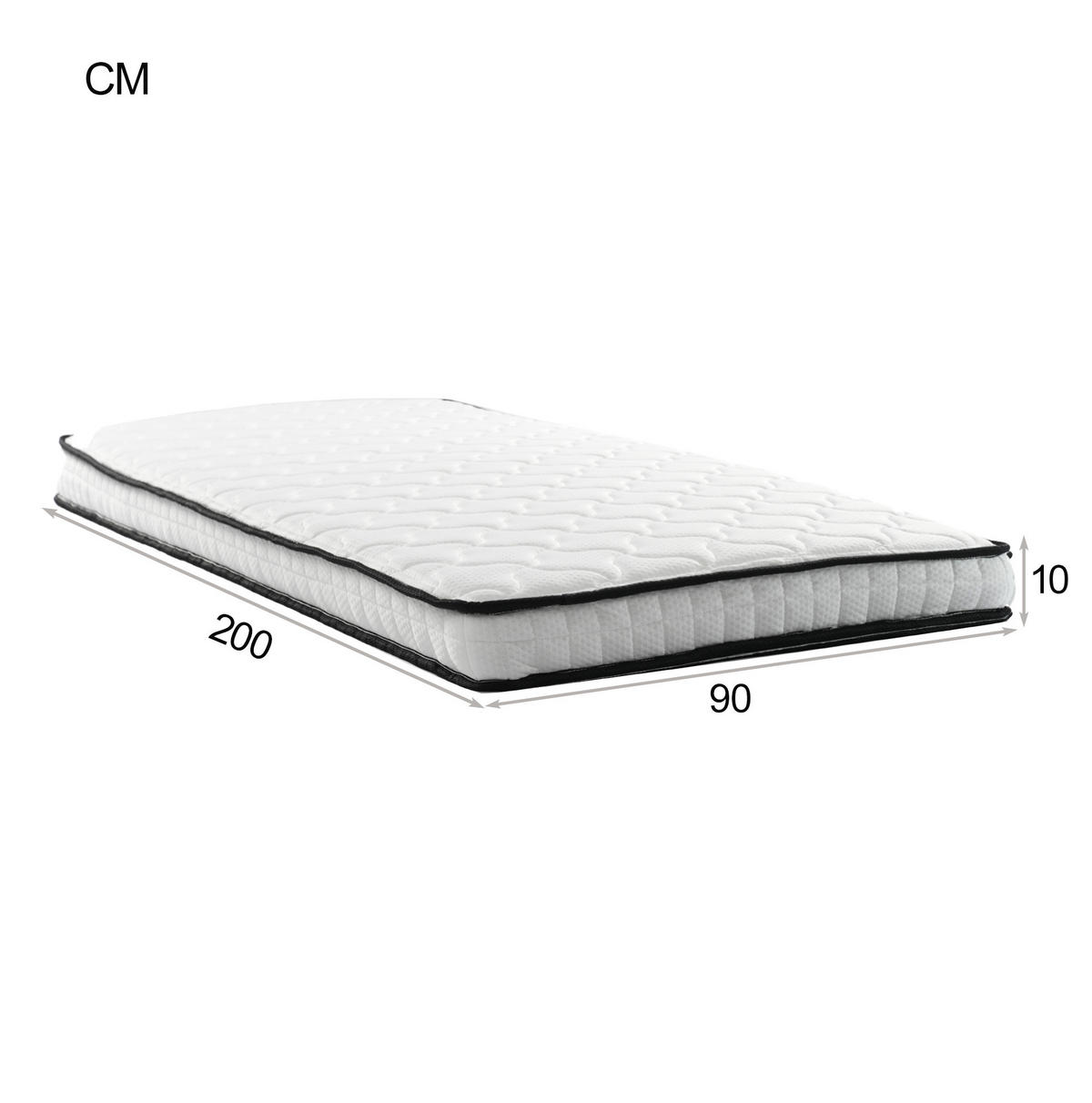 HOCHBETT 90/200 cm Grau mit Stauraum, Schrank und Regalen mit Matratze - Grau, Holzwerkstoff (90/200cm) - OKWISH