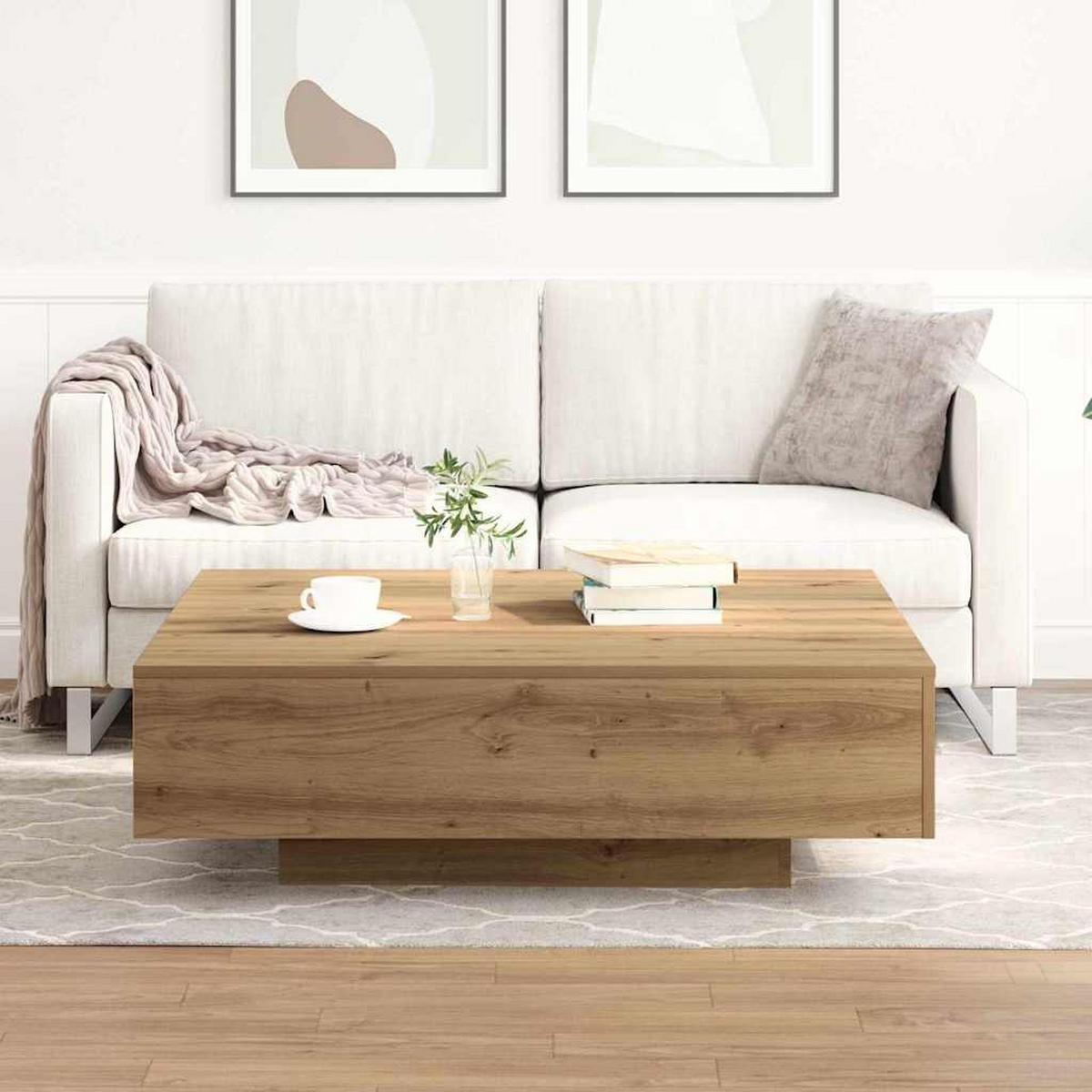 COUCHTISCH Haltbar 100/100/31 cm Schwarz Holzwerkstoff - Schwarz, Holzwerkstoff (100/100/31cm) - vidaXL