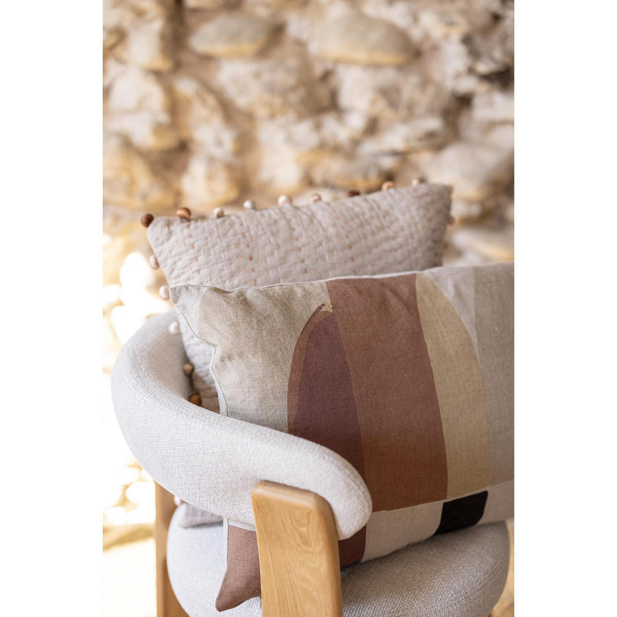 KISSEN Zeff Kali natur 40 x 65 cm - Naturfarben, Textil (40/65cm) - Vivaraise