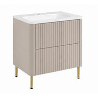 BADEZIMMERSCHRANK: Kaschmir, mit Waschbecken, Beine Gold, 60,7 x 44,4 x 64,9 cm - Kaschmir/Goldfarben, Holzwerkstoff (60.3/63.4/43.7cm) - 3XE LIVING