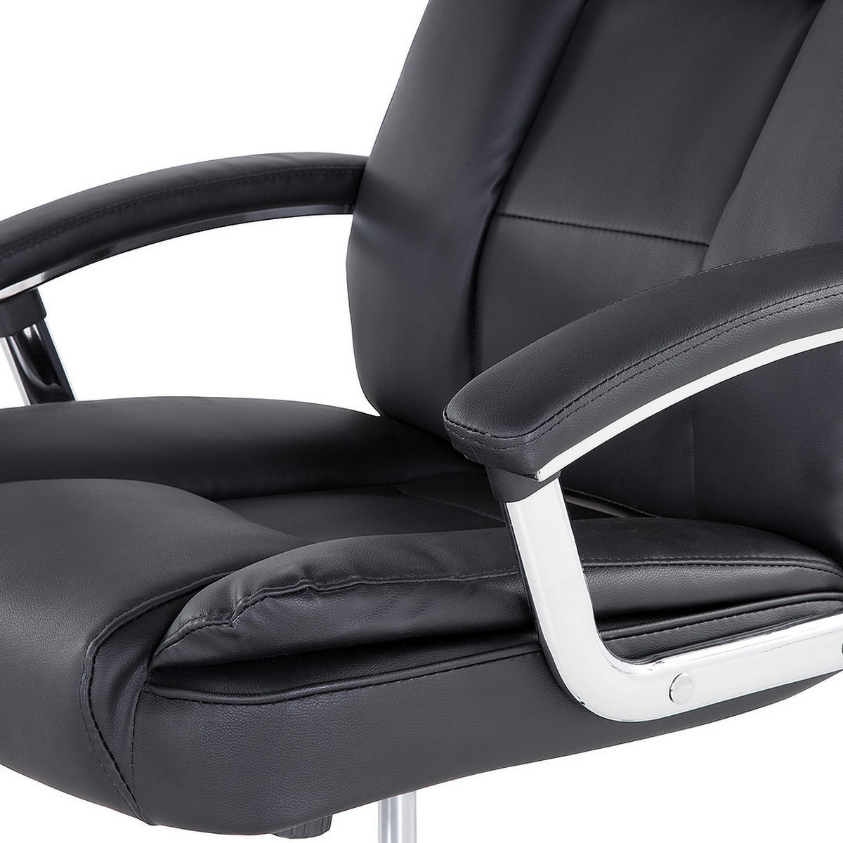BÜROSTUHL Kunstleder Schwarz Advance - Schwarz, Kunststoff/Textil (60/100/60cm) - Beliani