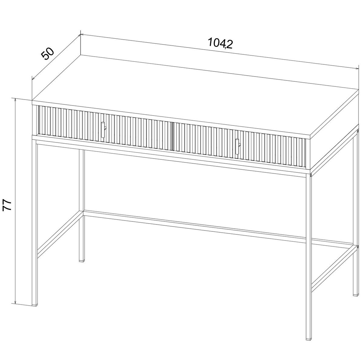 KONSOLENTISCH Marvello mit 2 Schubladen, Kaschmir+Schwarz - Kaschmir/Schwarz, Holzwerkstoff/Metall (50/154/77cm) - Beautysofa