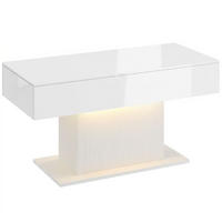 COUCHTISCH Spanplatte MDF Weiß - Weiß Hochglanz/Weiß, Holzwerkstoff (108/48/55cm) - HOMCOM