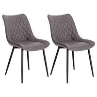 POLSTERSTUHL DE-36200 2er Set mit Kunstlederbezug Dunkelgrau - Dunkelgrau, Metall (40.5/85.5/46cm) - ComfortXL