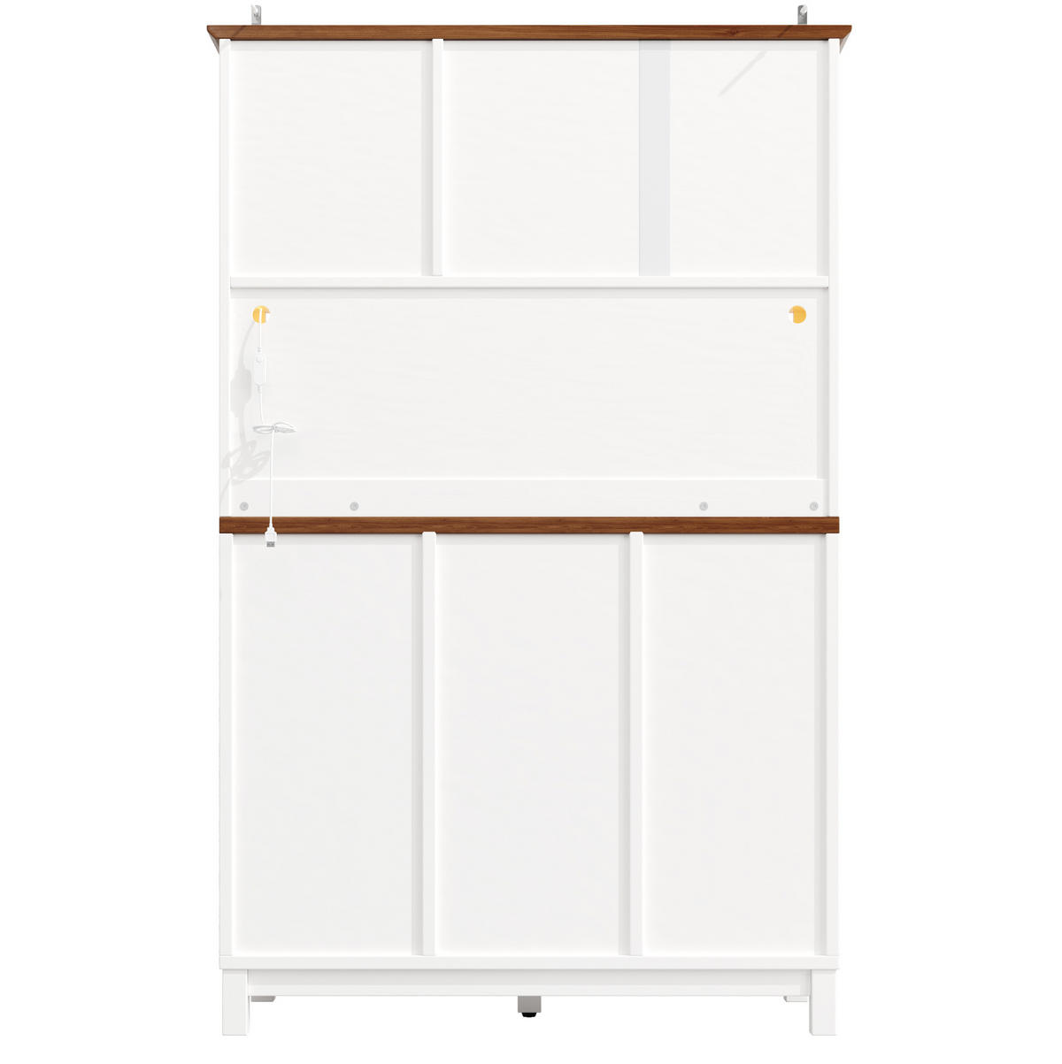 BUFFET 104/40/180 cm aus MDF, Metall und Glas mit LED-Beleuchtung und Schiebetür Weiß - Weiß, Holzwerkstoff (104/180/40cm) - Modenvie