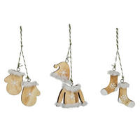 WEIHNACHTSANHÄNGER mit Wintermotiv 3,1/2/7,3 cm - Multicolor, Holz (2/7.3/3.1cm) - Fééric Lights and Christmas