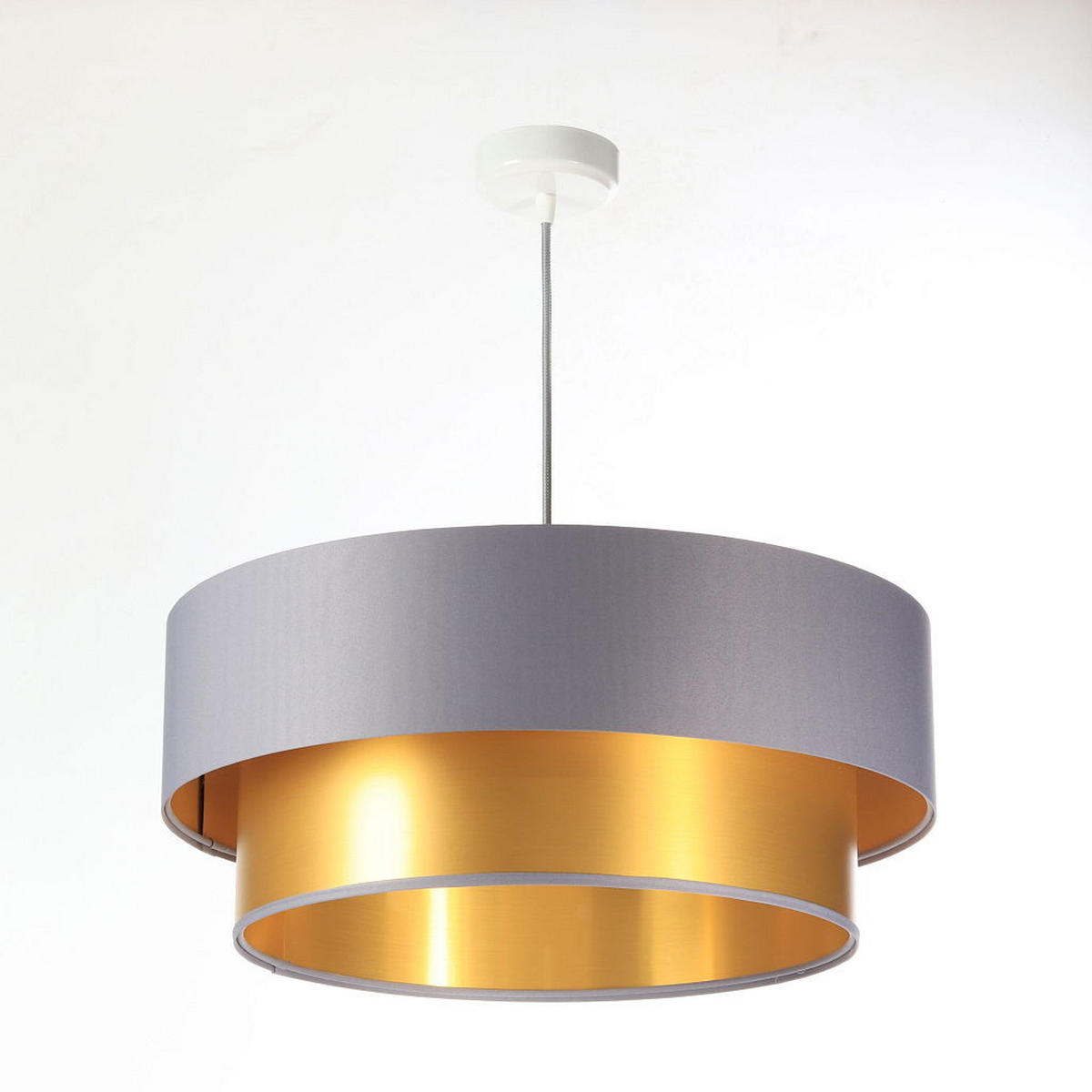 HÄNGELEUCHTE Grau 50/20 cm - Goldfarben/Grau, Kunststoff (50/1/20cm) - ONZENO
