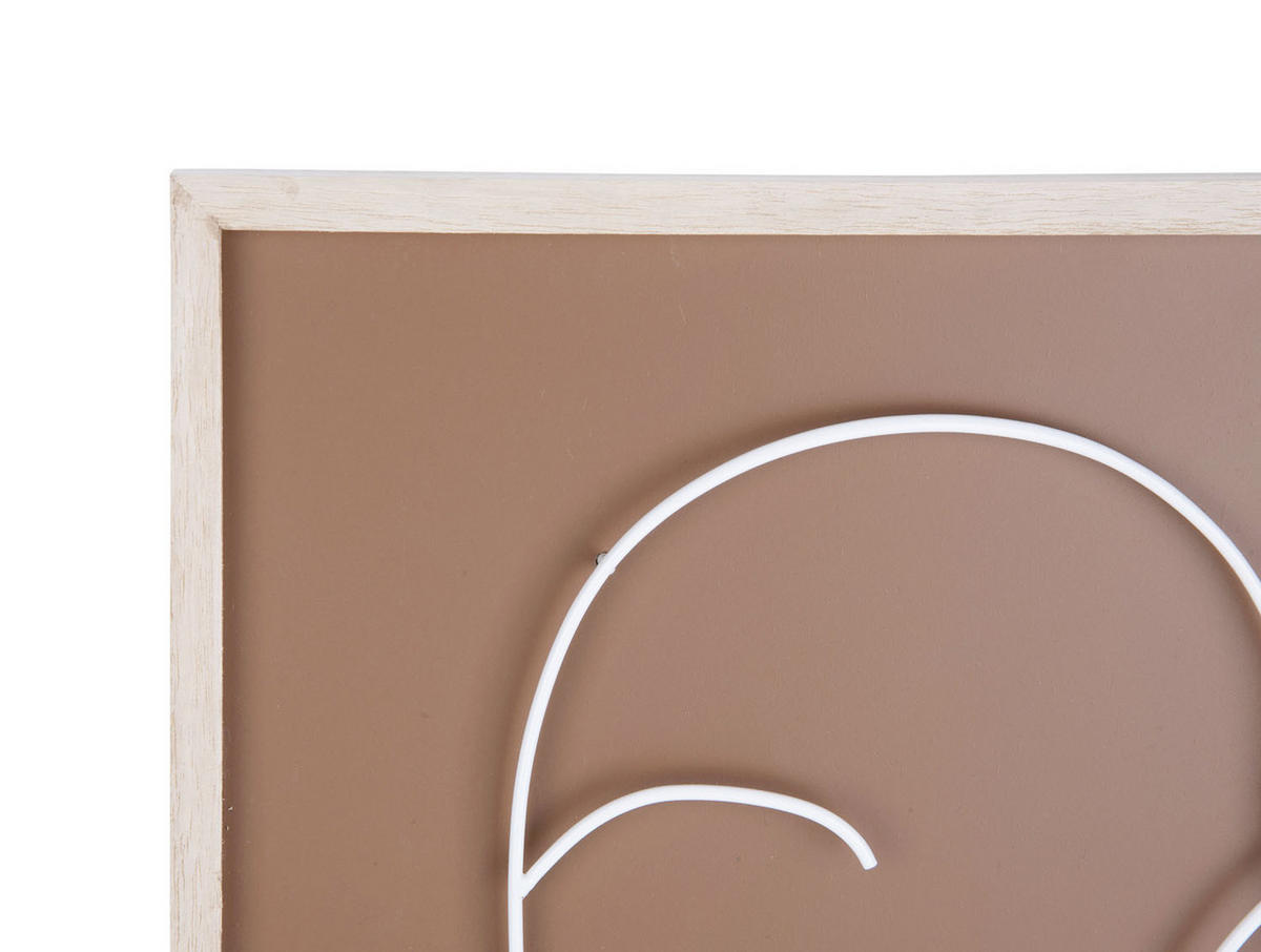 WANDDEKORATION Metall Gesichtsmotiv Art Line - Braun, Holzwerkstoff (27/45cm) - Present Time