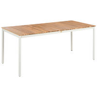 GARTENTISCH für 6 Personen 180/90 cm Akazienholz Braun Giovinazzo - Creme, Holz (180/90/75cm) - Beliani