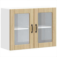 KÜCHEN-HÄNGESCHRANK Mit Glastür Sonoma-Eiche Holzwerkstoff - Braun, Holzwerkstoff (31/60/80cm) - vidaXL