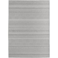 TEPPICH Outdoor Flachgewebe Ethno Muster Polypropylen Balkon Grau Rechteckig 280x370 - Grau, Textil (280/370cm) - KADIMA DESIGN