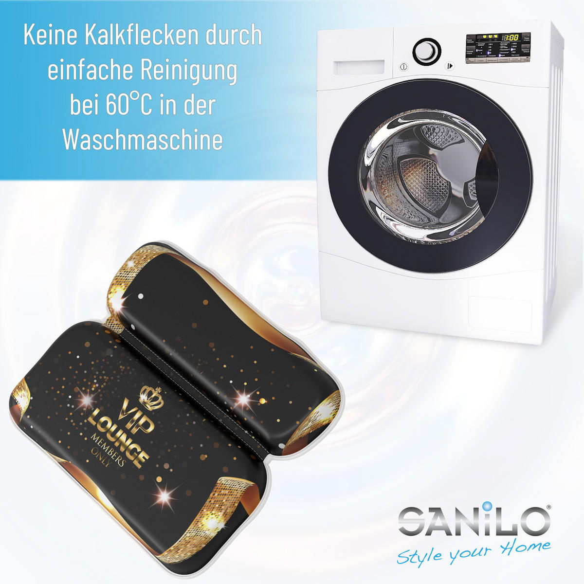 BADEWANNENKISSEN VIP-Lounge - Schwarz, Kunststoff (39/5.5cm) - Sanilo