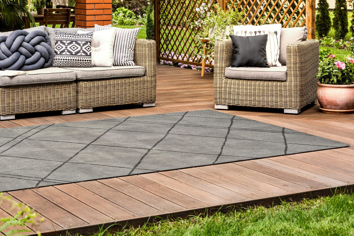 OUTDOOR-TEPPICH Terrace Hellgrau/Beige 160x220 cm - Multicolor, Textil (160/220cm) - Vercai Rugs