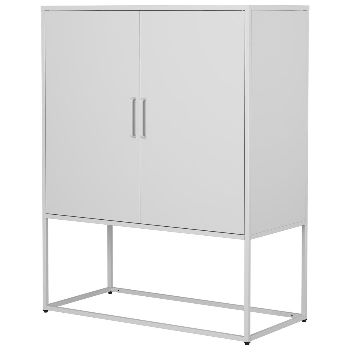 SIDEBOARD aus Stahl 40x85x109 cm Weiß mit Magnettüren, 2 Einlegeböden und Kippsicherung - Weiß, Metall (85/109/40cm) - Modfu