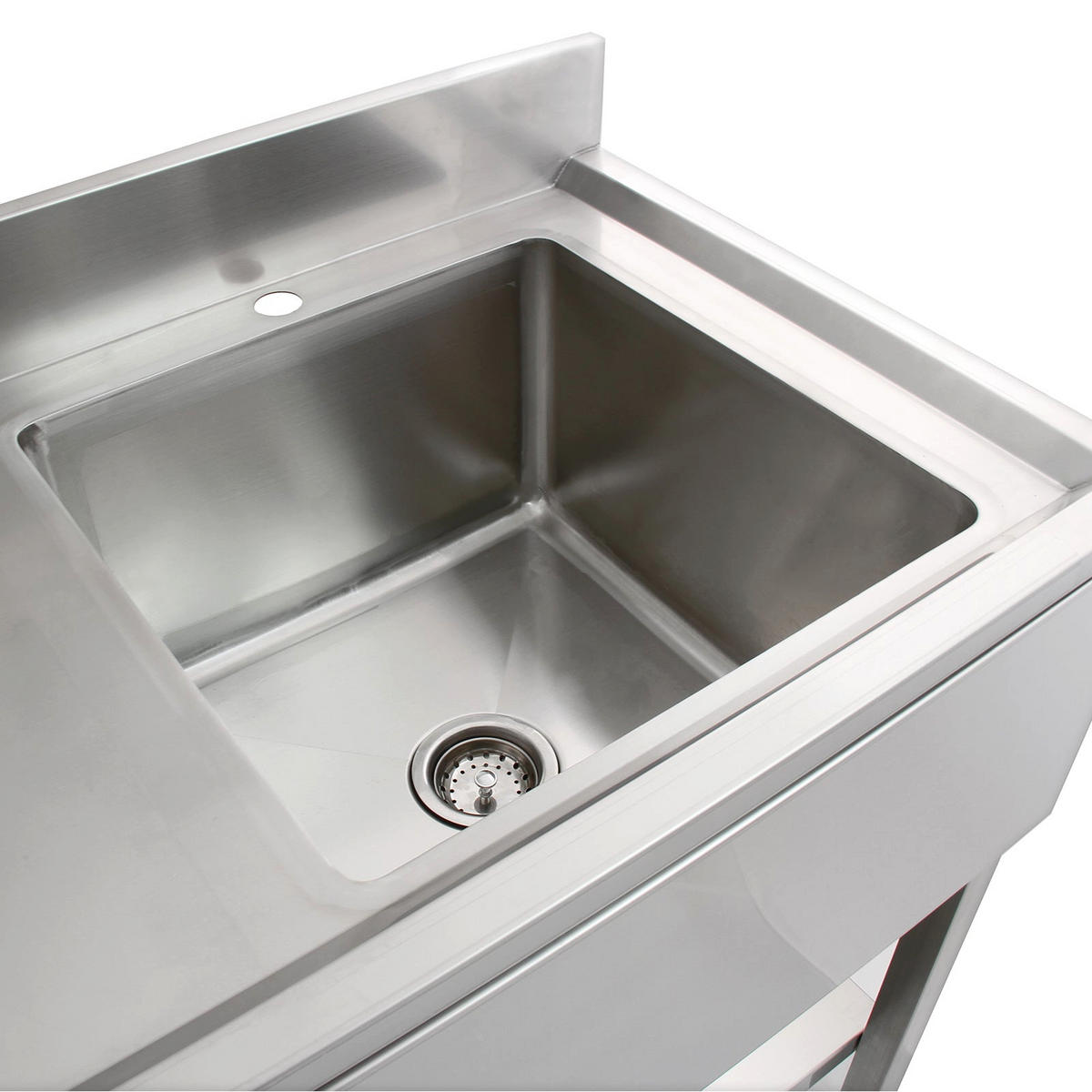 GASTROSPÜLE EDELSTAHL Spültisch Becken rechts - Silberfarben, Metall (120/90/60cm)