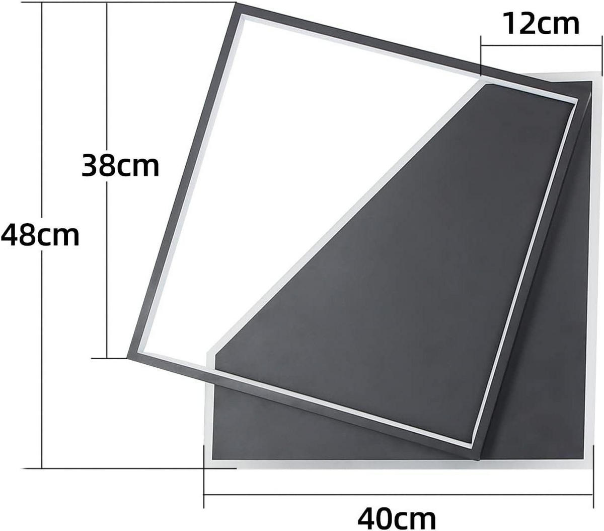 LED-DECKENLEUCHTE Alexander 48/48/6 cm - Schwarz, Metall (48/48/6cm) - Nettlife