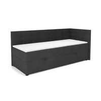 BOXBETT FAVIO 100/200 in Velours Anthrazit H3 - Anthrazit, Holz/Holzwerkstoff (100/200cm) - Deine Möbel 24
