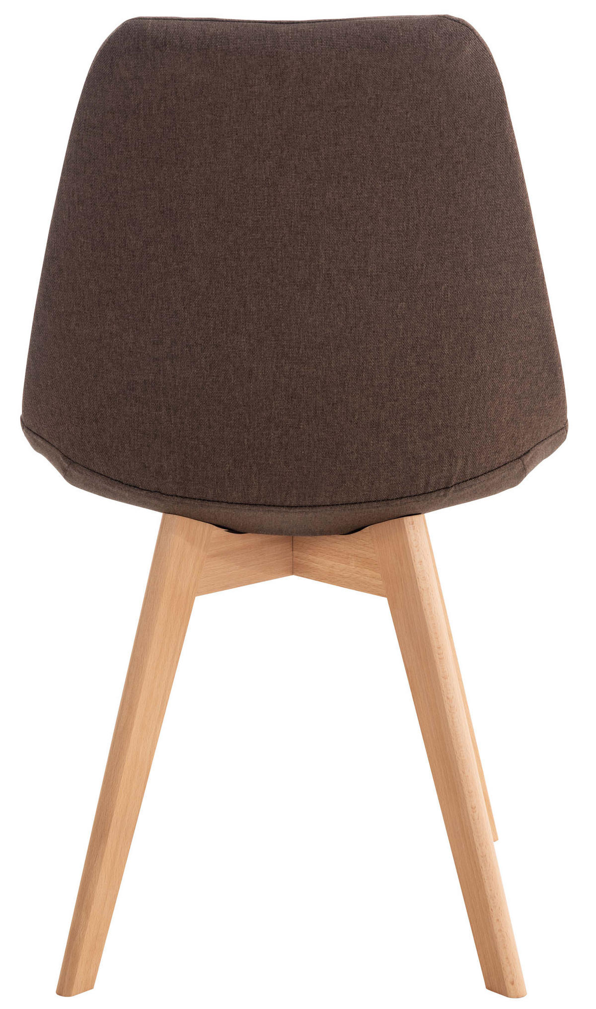 STUHL 4er Set Stoff braun - Eukalyptusholzfarben/Braun, Holz/Textil (49/83/50cm) - CLP