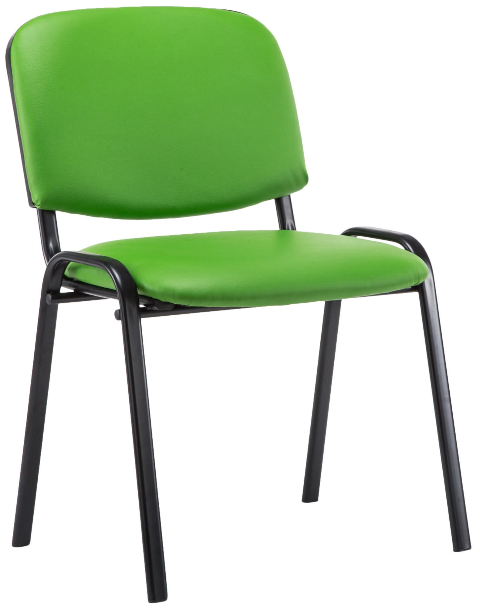 BESUCHERSTUHL Lederlook grün - Schwarz/Grün, Textil/Metall (53/83/53cm) - CLP