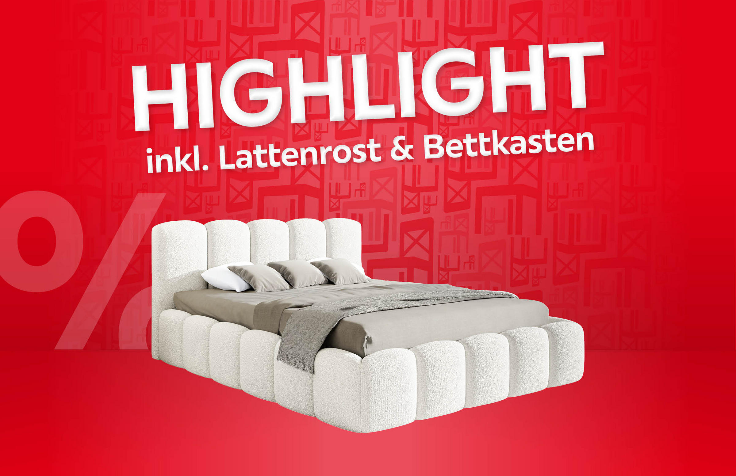 Boxxx POLSTERBETT Lattenrost, Bettkasten 120/200 cm in Weiß