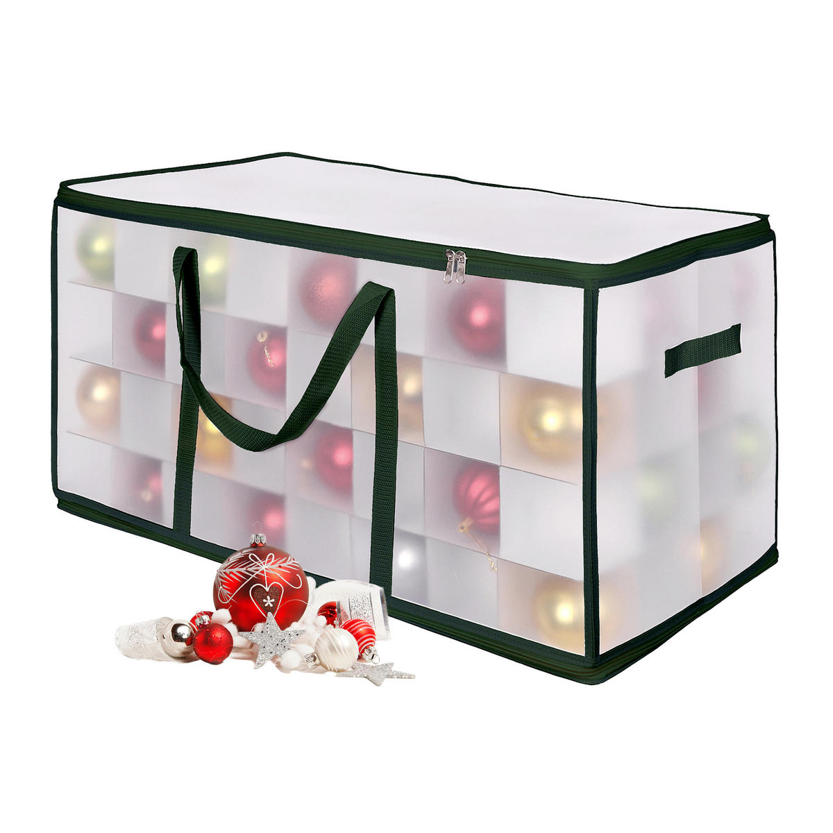 WEIHNACHTSKUGEL-AUFBEWAHRUNGSBOX - Transparent, Wellpappe/Kunststoff (73/37/36cm) - Relaxdays