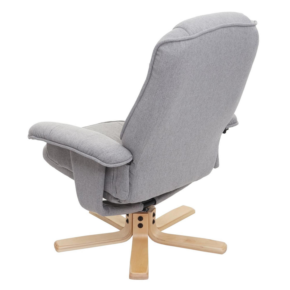 RELAXSESSEL MIT HOCKER Hellgrau - Hellgrau, Textil (80/100/70cm) - MCW