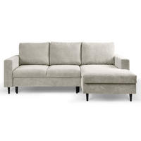 ECKSOFA Nalika Hellbeige mit Cordbezug - Beige/Creme, Holz/Textil (143/230cm) - Selsey