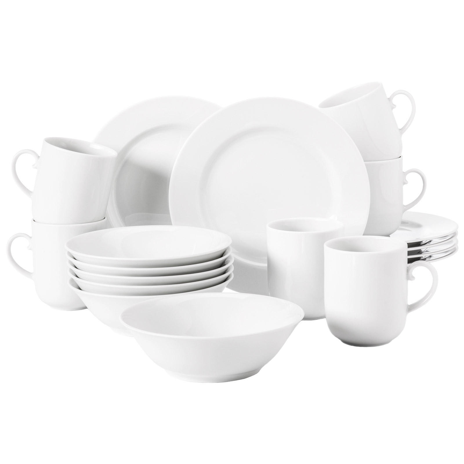 FRÜHSTÜCKS-SET Rondo/Liane weiß 18er Set - Weiß, Keramik (1/1/1cm) - Seltmann Weiden